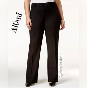 Alfani Deep Black Tummy Control Trousers Dress pants